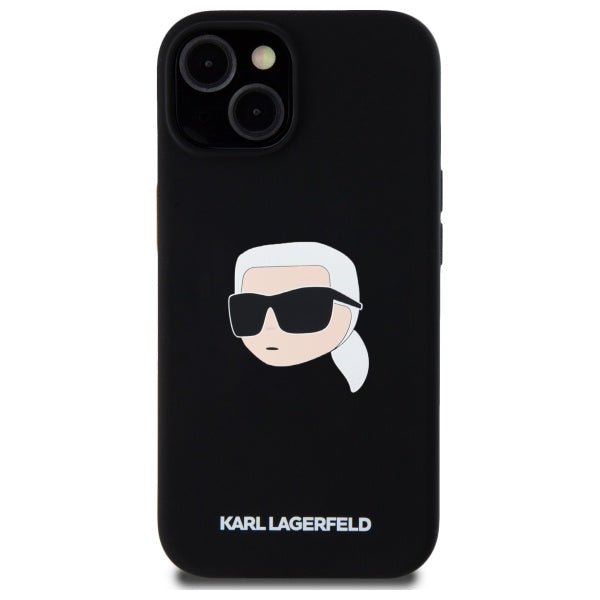 Karl Lagerfeld iPhone 15 - Silicone Karl Head Print - Θήκη Σιλικόνης με MagSafe - Black - KLHMP15SSKHPPLK
