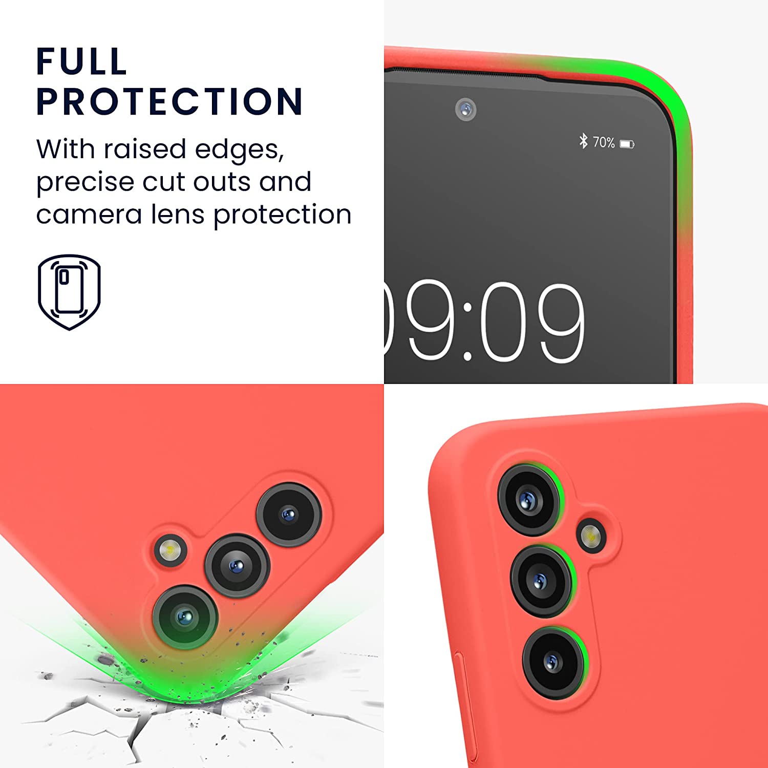 KW Samsung Galaxy A54 5G Θήκη Σιλικόνης Rubberized TPU - Neon Coral - 60795.103