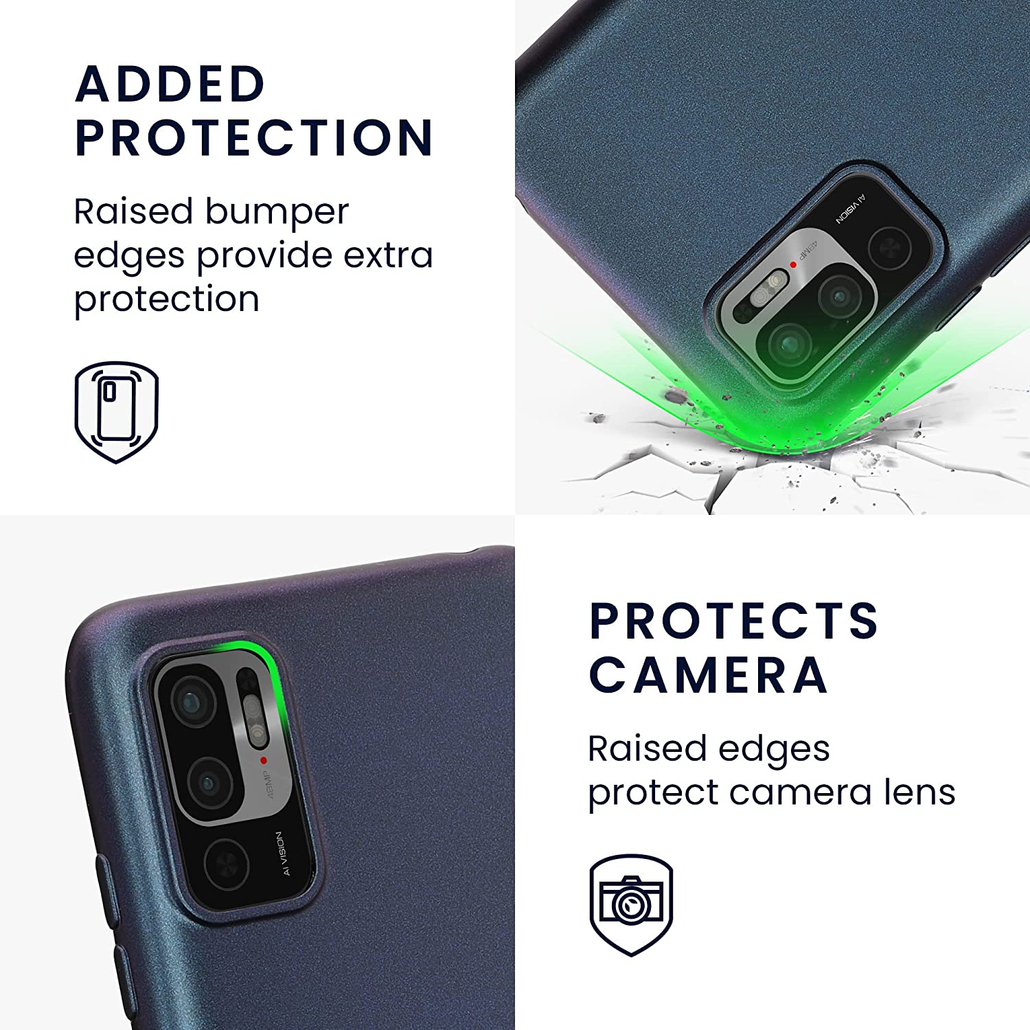 KW Xiaomi Redmi Note 10 5G / Poco M3 Pro 5G Θήκη Σιλικόνης TPU - Metallic Zodiac Blue - 57664.239