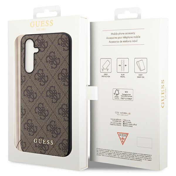 Guess Samsung Galaxy A54 5G - 4G Charms Collection Θήκη με Επένδυση Συνθετικού Δέρματος - Brown - GUHCSA54GF4GBR