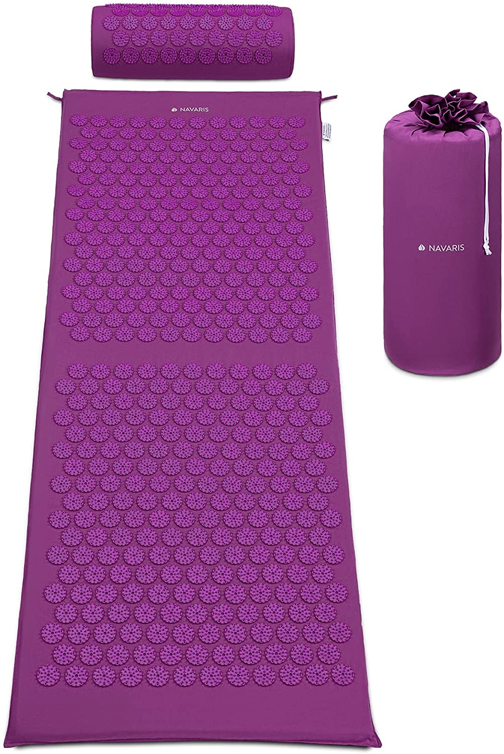 Navaris 2-in-1 Acupressure Mat and Pillow Set Σετ 2 σε 1 Χαλάκι και Μαξιλάρι Μασάζ - Purple - 52759.26.26