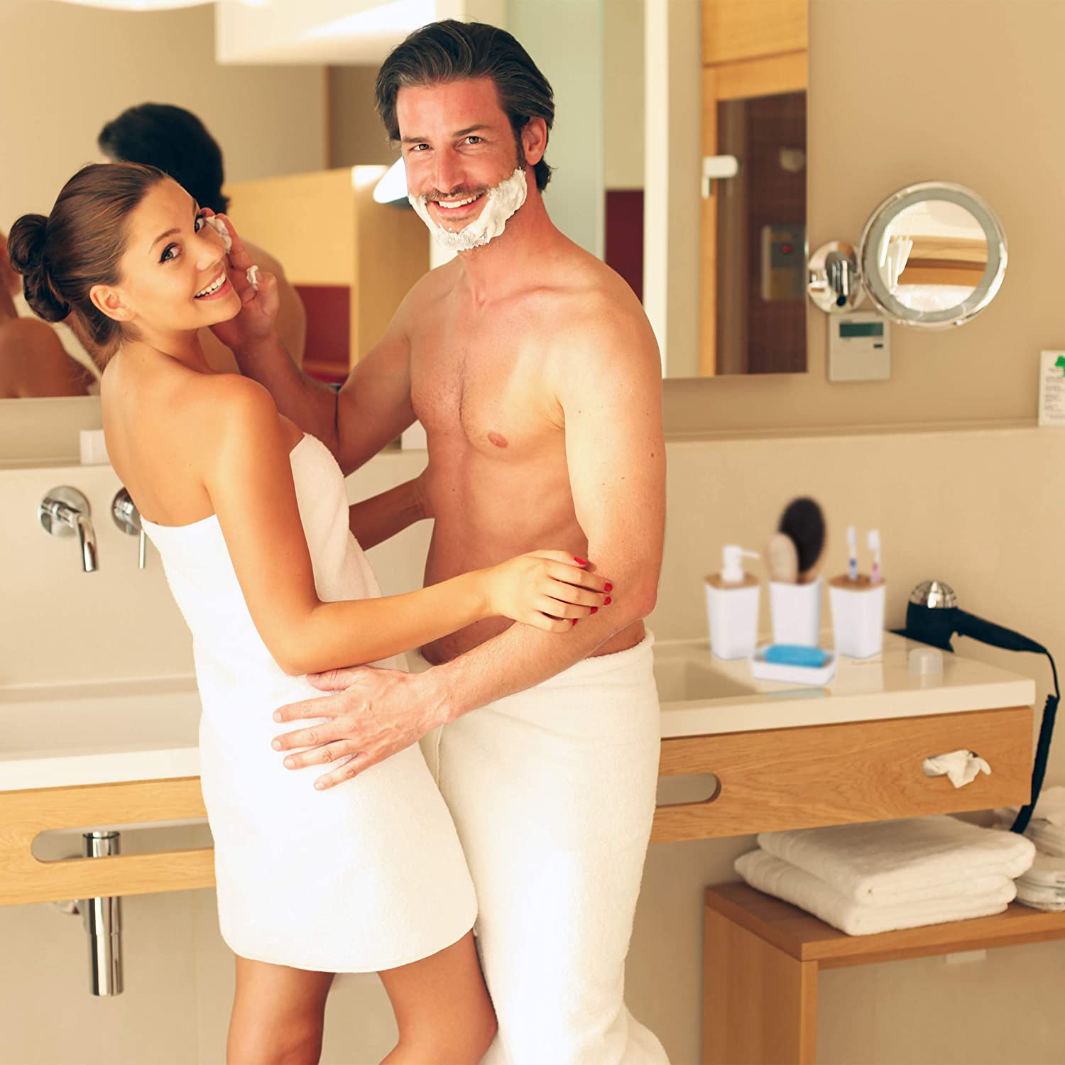 Relaxdays Ξύλινο Αξεσουάρ Μπάνιου από Bamboo - White - 4052025261290