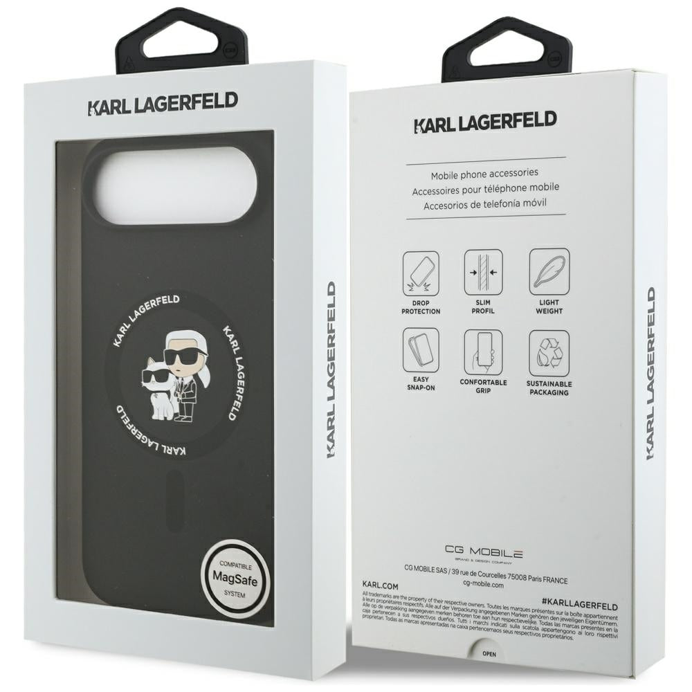 Karl Lagerfeld iPhone Air - Silicone Karl and Choupette Ring MagSafe Θήκη Σιλικόνης - Black - KLHMP17MSCMKCRHK