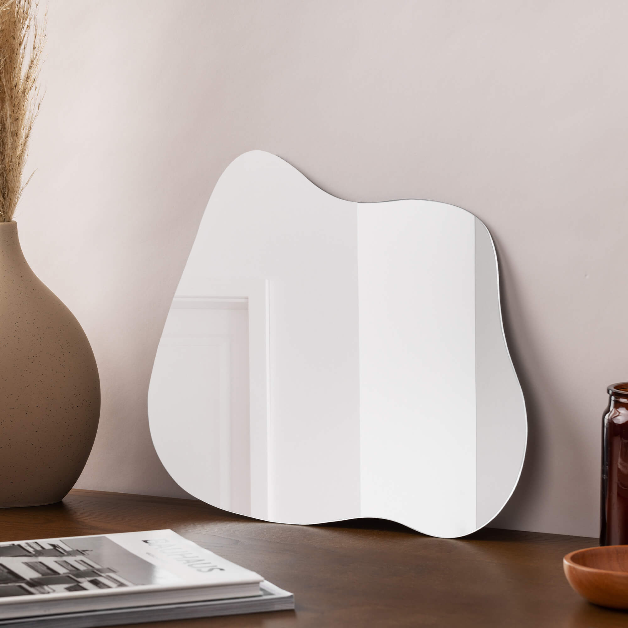 Navaris Γυάλινος Καθρέπτης Τοίχου - 37,5 x 32 x 0,4 cm - Silver - 54705.02