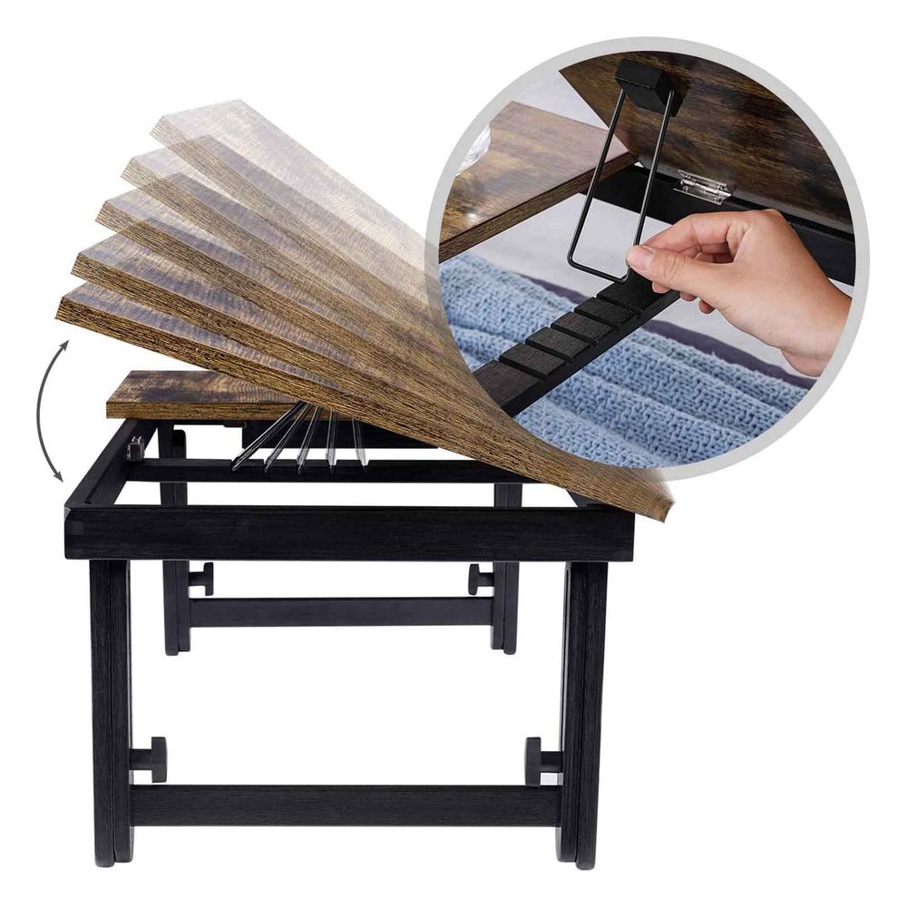 Songmics Βάση Στήριξης Laptop με Αναδιπλούμενα Πόδια - Rustic Brown - LLD105B01