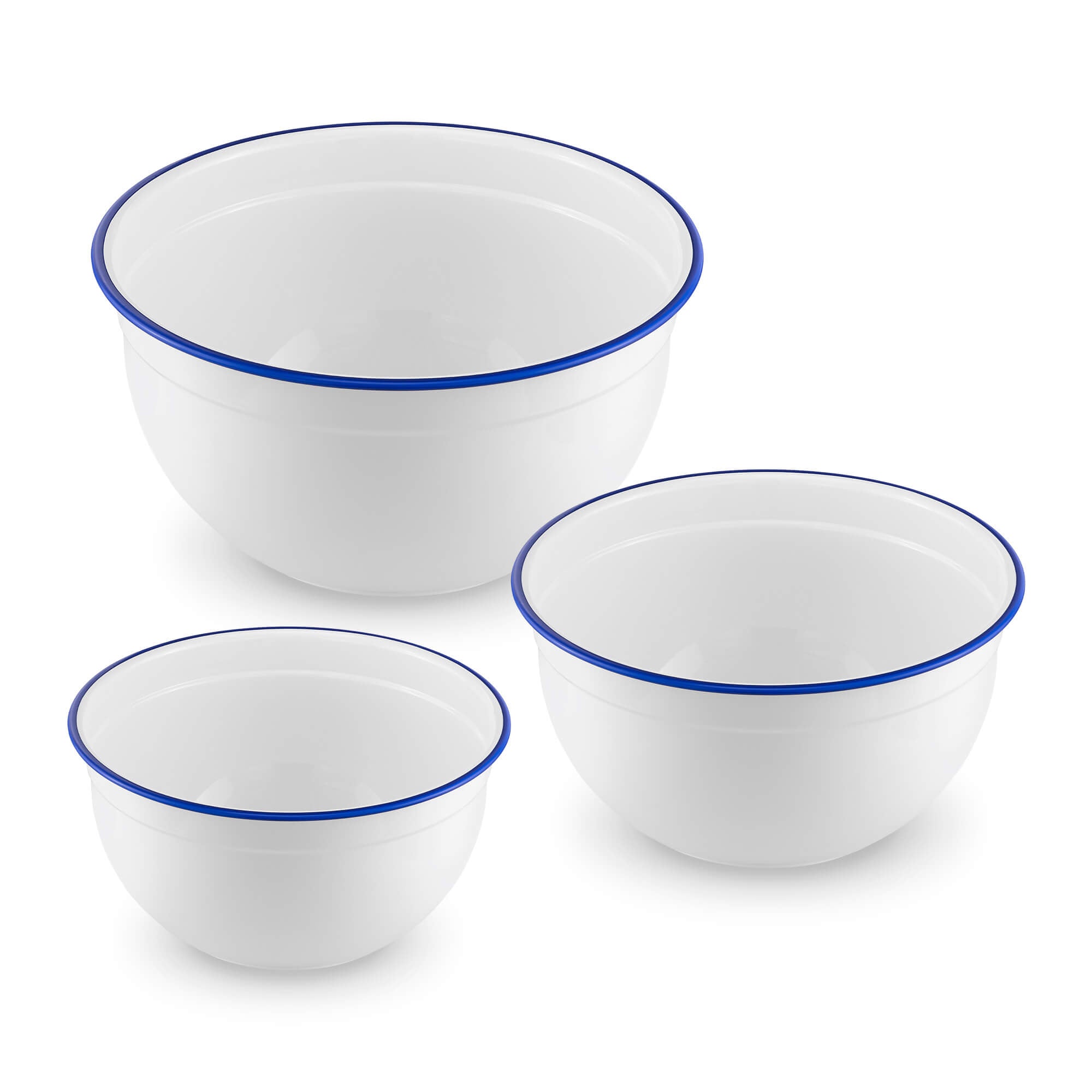 Navaris Σετ με 3 Μπολ για Σαλάτα - White / Blue - 53904.01.03