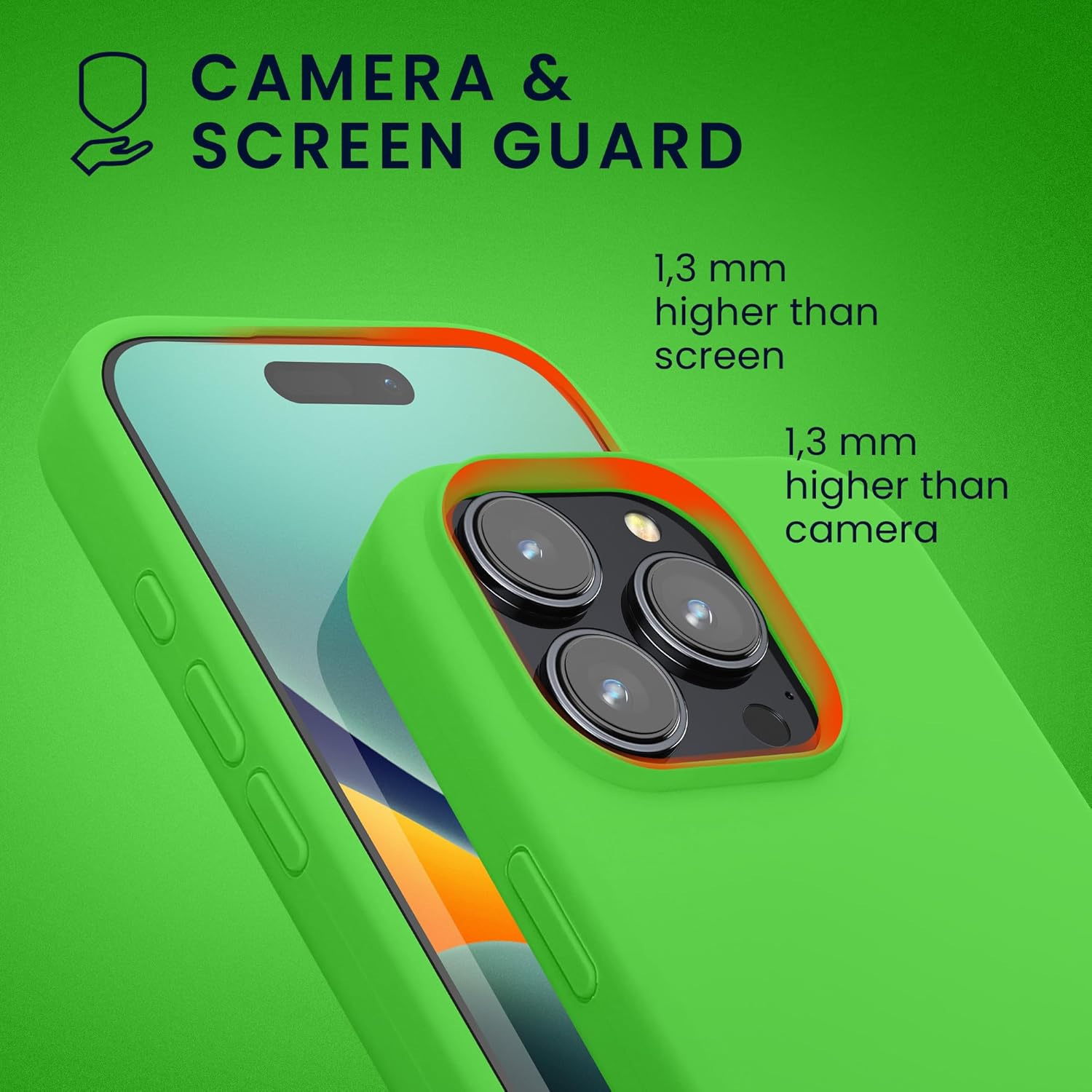KW iPhone 16 Pro Θήκη Σιλικόνης Rubberized TPU - Lime Green