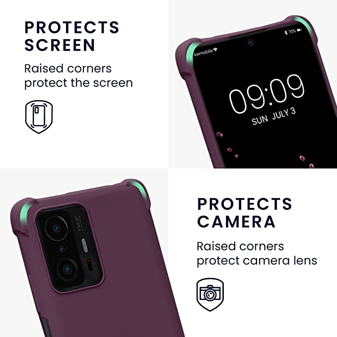 KW Xiaomi 11T / 11T Pro Θήκη Σιλικόνης TPU με Λουράκι - Bordeaux Violet - 57395.187