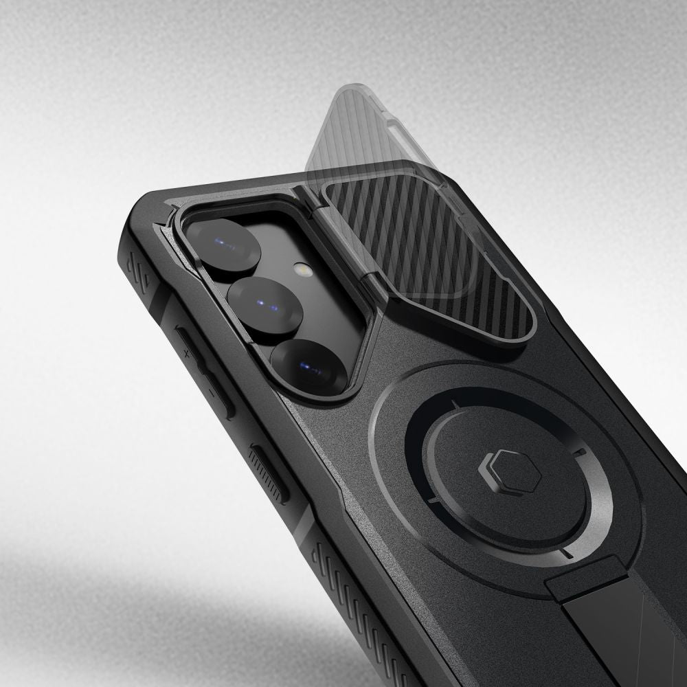 Tech-Protect Samsung Galaxy S25 Plus Kevlar MagSafe+ Σκληρή Θήκη με Προστασία για την Οθόνη / την Κάμερα και Stand - Black