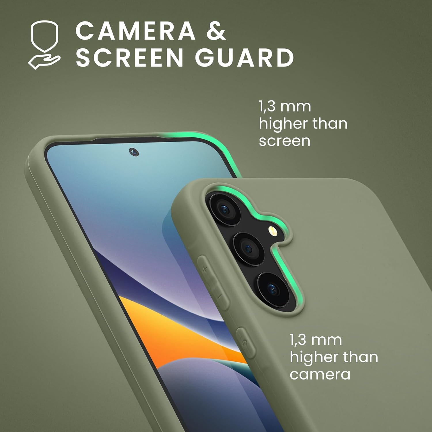 KW Samsung Galaxy A55 5G Λεπτή Θήκη Σιλικόνης TPU - Grey Green