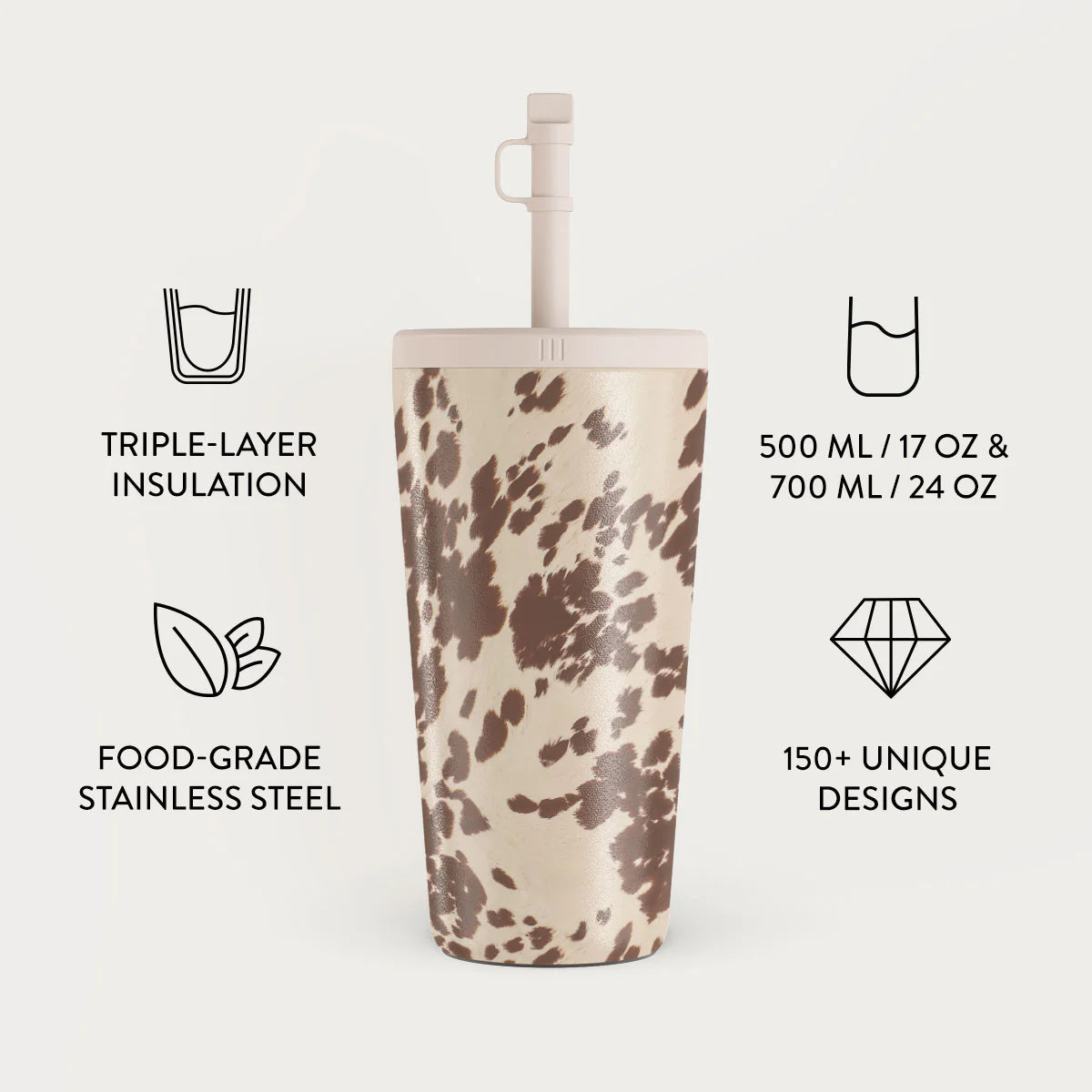 Burga Κούπα θερμός από Ανοξείδωτο Ατσάλι με καλαμάκι - 500ml - Rodeo