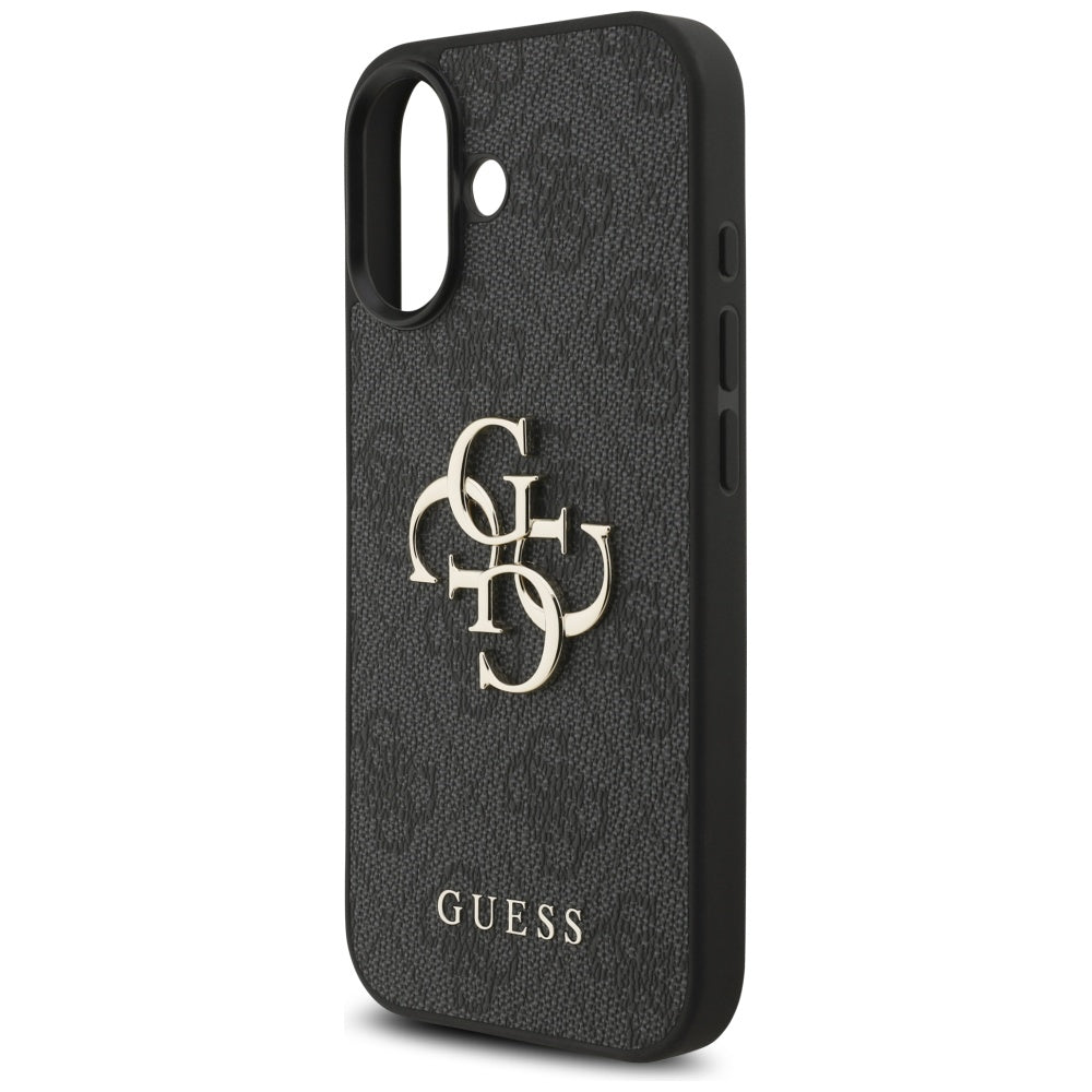 Guess iPhone 17 - 4G Strap 4G Classic Logo - Σκληρή Θήκη με Επένδυση Συνθετικού Δέρματος και Λουράκι - Black - GUHCP17SP4GMGSK
