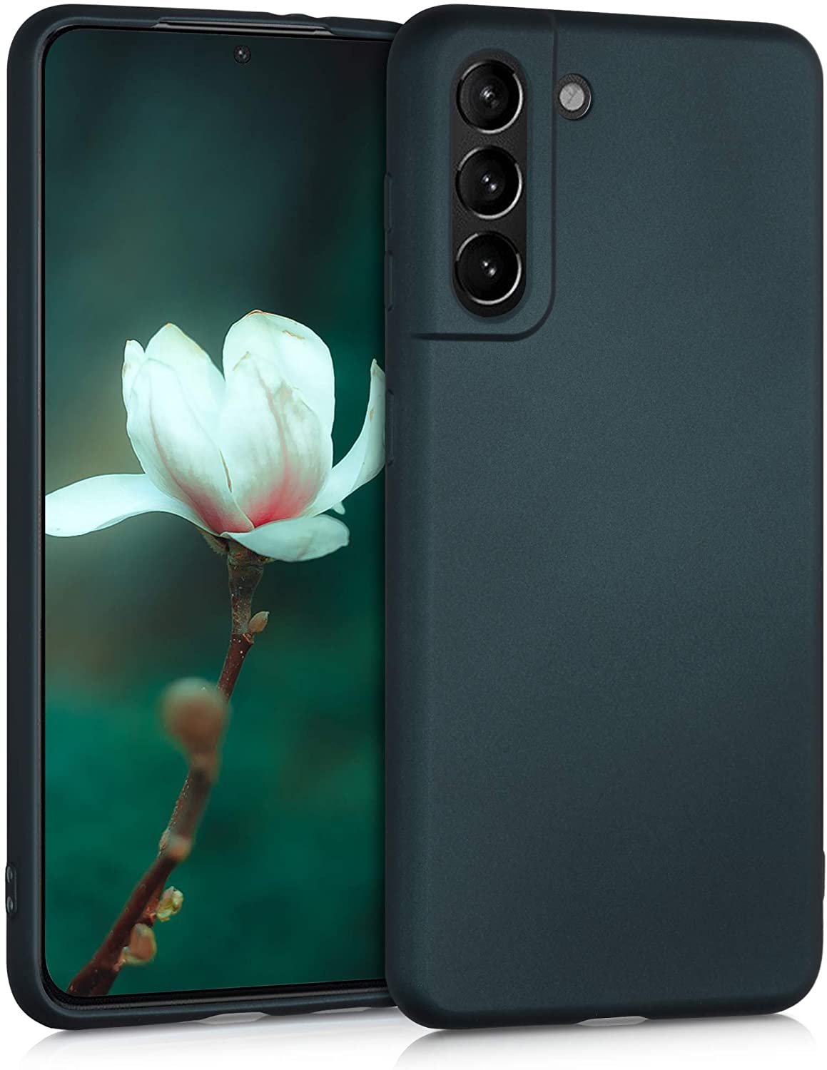 KW Samsung Galaxy S21 Θήκη Σιλικόνης - Metallic Petrol - 54057.14