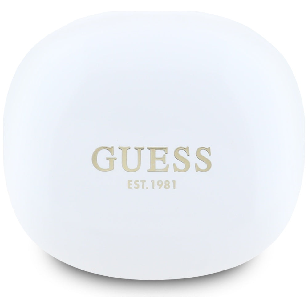 Guess TWS Flat Classic Logo Electroplated - Bluetooth 5.4 - Ασύρματα ακουστικά για Κλήσεις / Μουσική - White