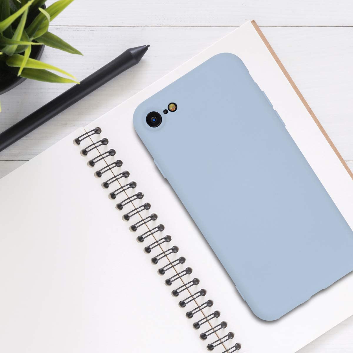 KW iPhone SE 2022 / SE 2020 / 7 / 8 Θήκη Σιλικόνης Rubberized TPU - Light Blue Matte - 49979.58