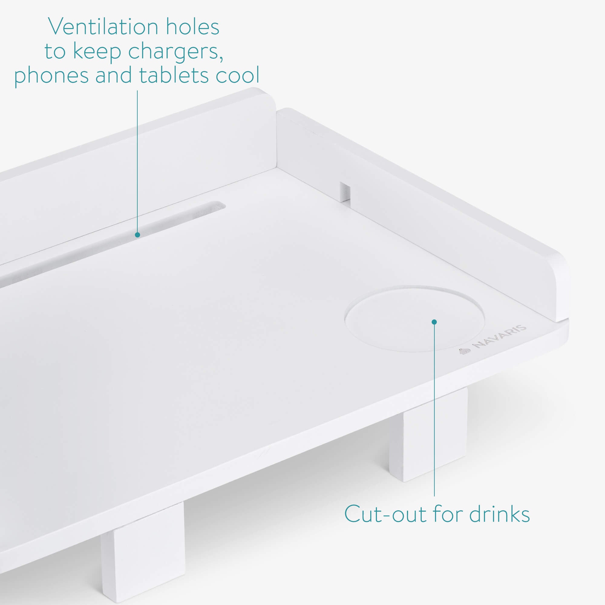 Navaris Κρεμαστό Κομοδίνο από Μπαμπού - White - 52639.01.02