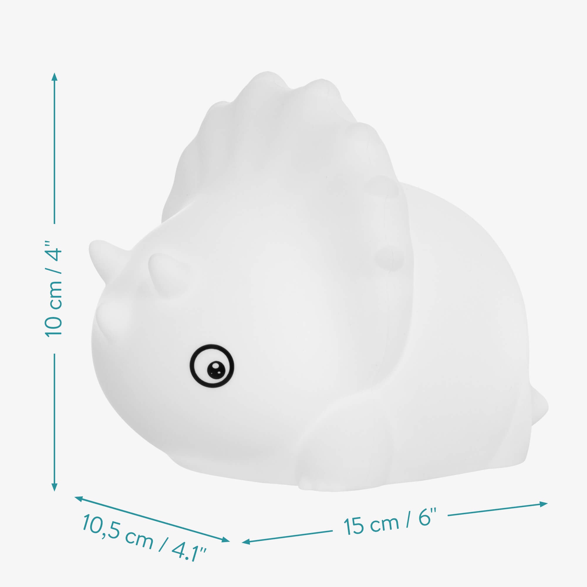 Navaris LED Night Light RGB - Παιδικό Νυχτερινό Φως με Αλλαγή Χρωμάτων - Design Dino Triceratops - White - 55004.02.03