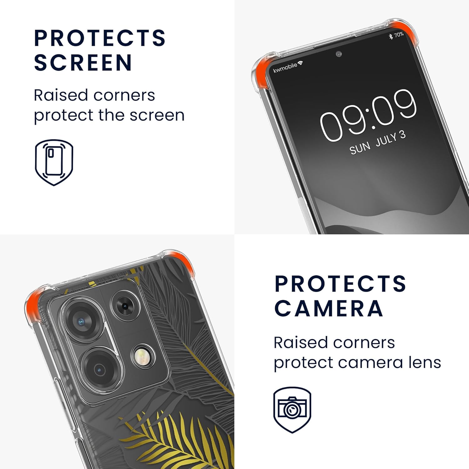 KW Xiaomi Redmi Note 13 5G Θήκη Σιλικόνης TPU με Λουράκι - Design Jungle - Yellow / Grey / Διάφανη