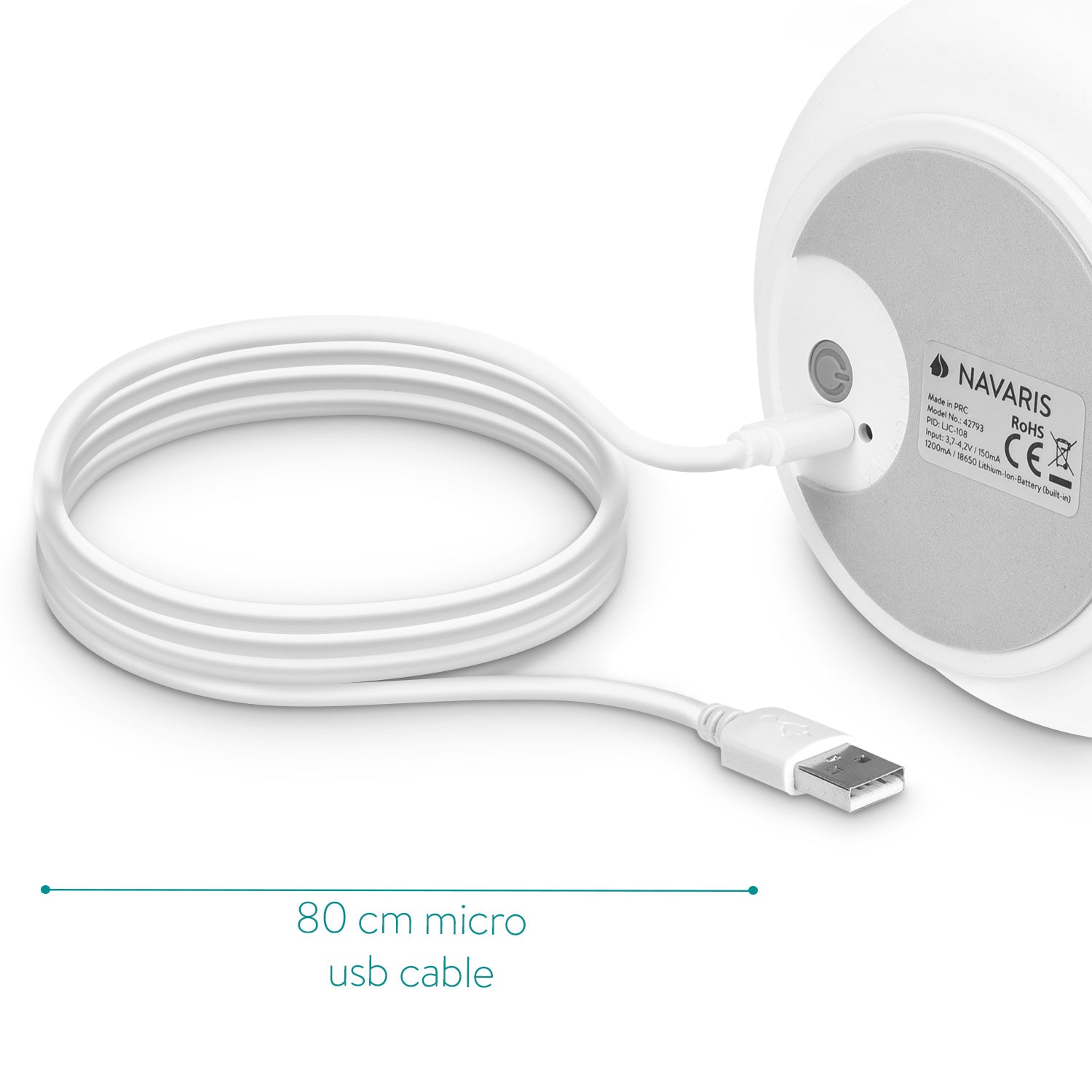 Navaris LED Cat Night Light RGB with Remote Control - Παιδικό Νυχτερινό Φως με Αλλαγή Χρωμάτων και Τηλεχειριστήριο - White - 42793