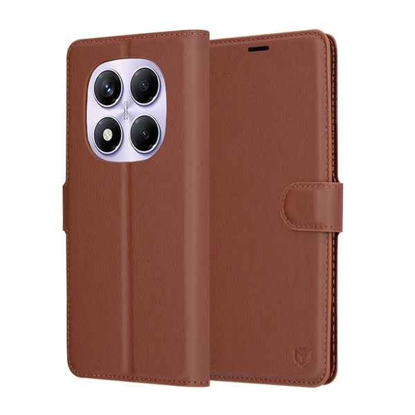 Techsuit Xiaomi Redmi Note 14 Pro 4G - Leather Folio - Θήκη Πορτοφόλι από Δερματίνη με Stand - Brown