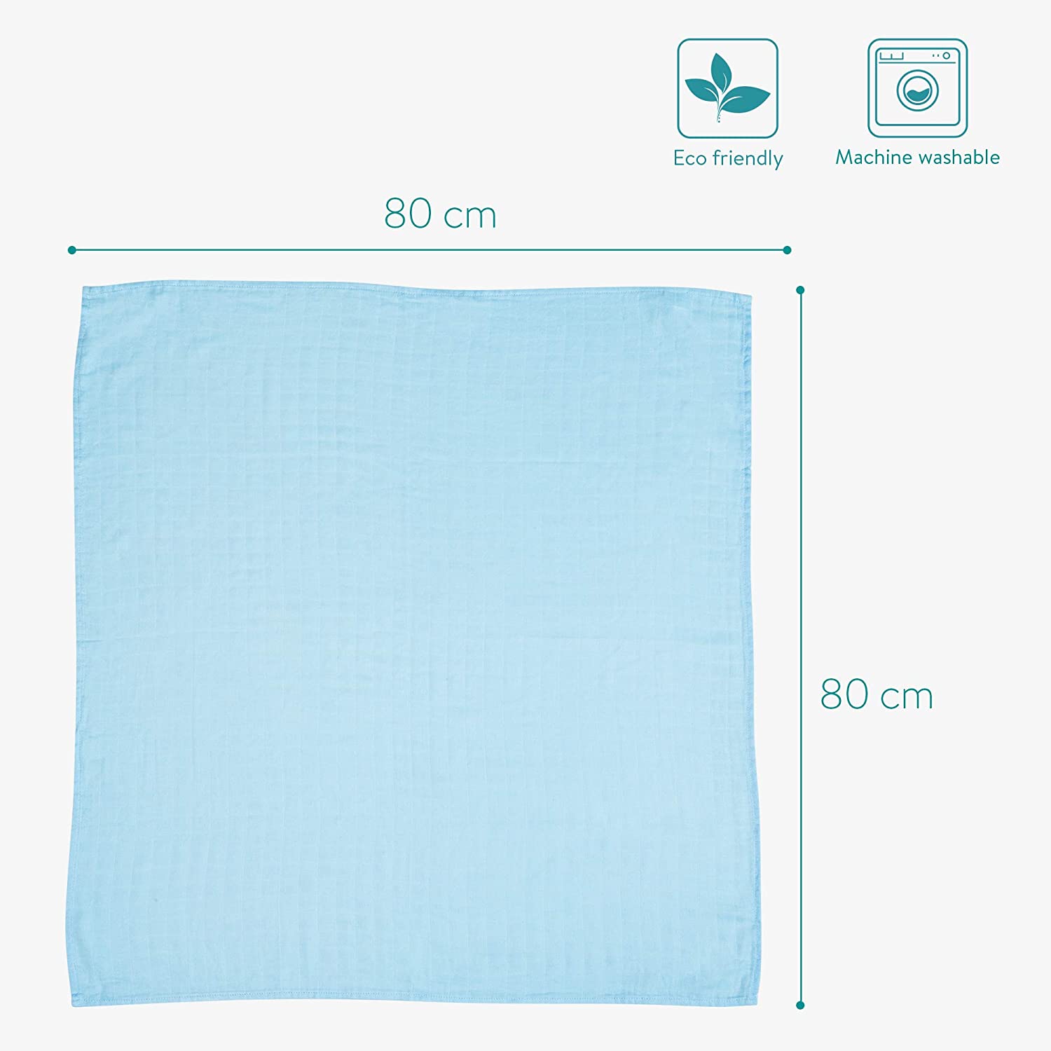 Navaris Σετ με 4 Πάνες Αγκαλιάς από Μουσελίνα για Μωρά - 80 x 80 cm - Design Clouds - 51484.01