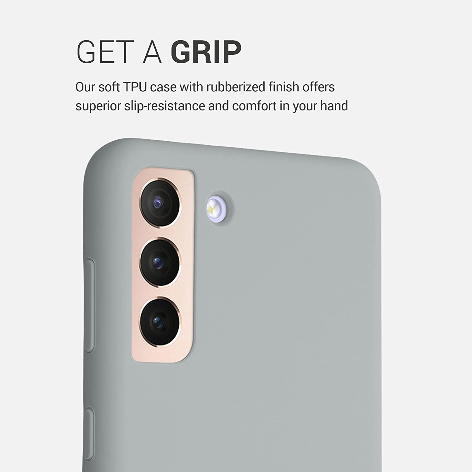 KW Samsung Galaxy S21 Plus Θήκη Σιλικόνης Rubber TPU - Light Grey Matte - 54066.70