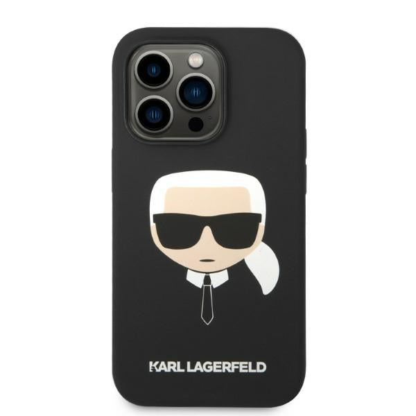 Karl Lagerfeld iPhone 14 Pro Max Silicone Karl's Head MagSafe Θήκη Σιλικόνης με MagSafe - Black - KLHMP14XSLKHBK