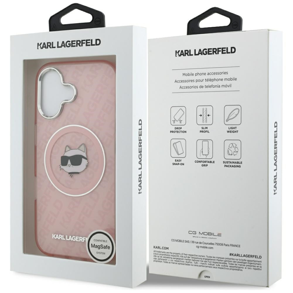 Karl Lagerfeld iPhone 17 - IML Choupette Head Logo MagSafe - Σκληρή Θήκη με Πλαίσιο Σιλικόνης - Pink - KLHMP17SHMKBCHOP