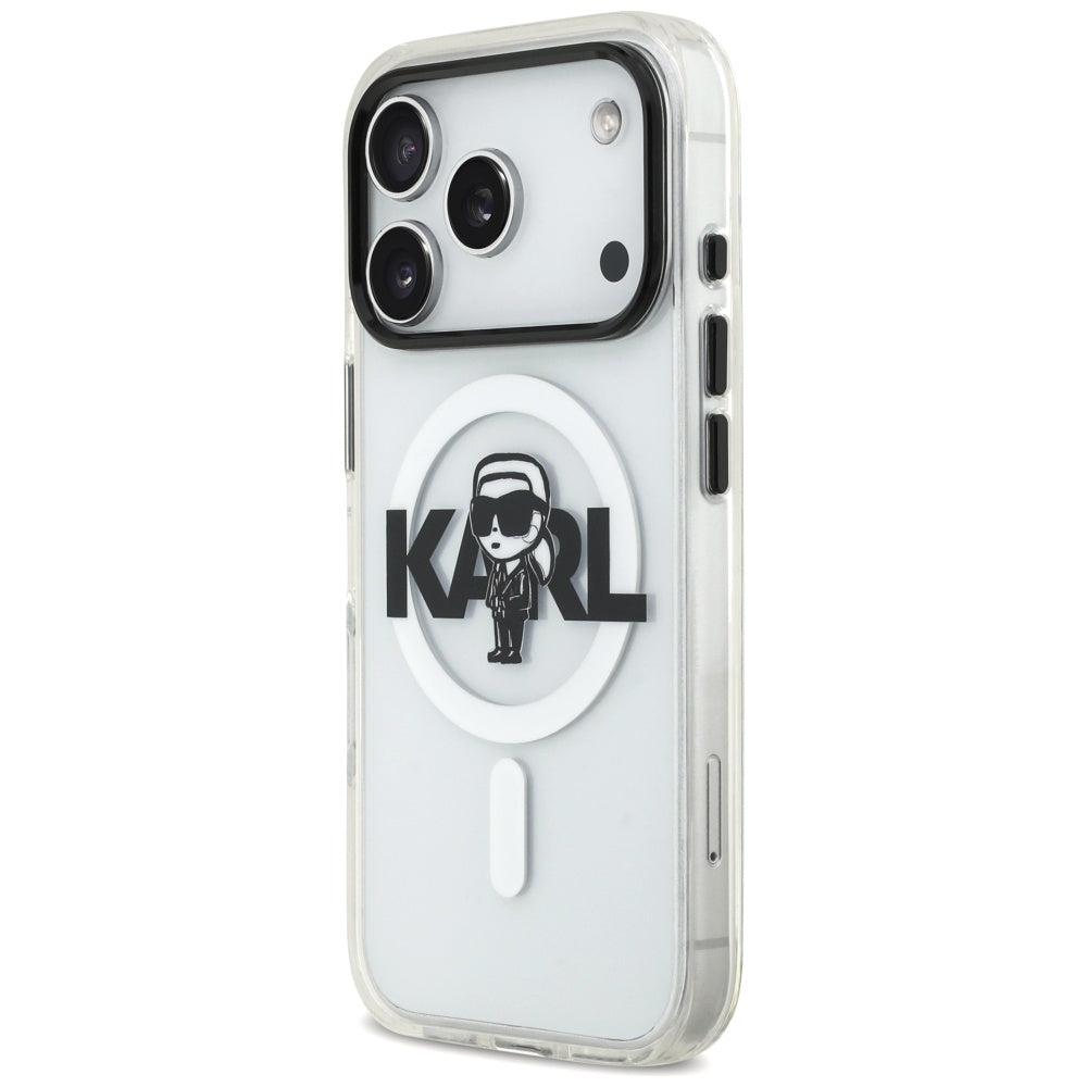 Karl Lagerfeld iPhone 17 Pro - IML Karl Sketch Logo MagSafe - Σκληρή Θήκη με Πλαίσιο Σιλικόνης - Clear - KLHMP17LHGKIGKBT
