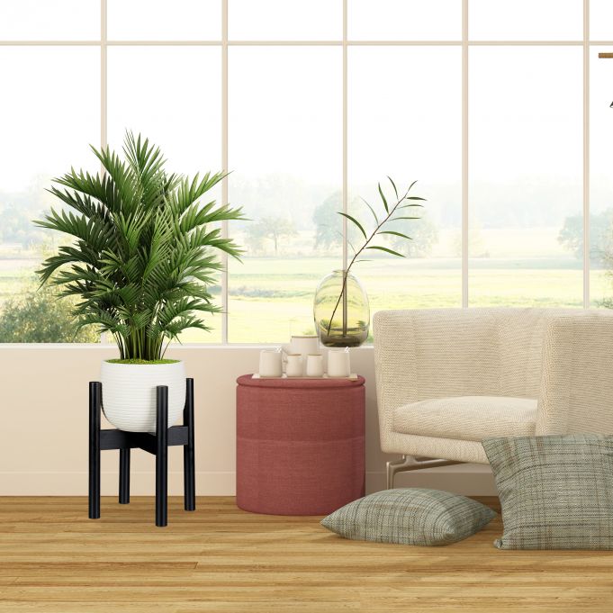 Relaxdays Ρυθμιζόμενη Βάση από Μπαμπού για Κασπό - Black - 4052025288211