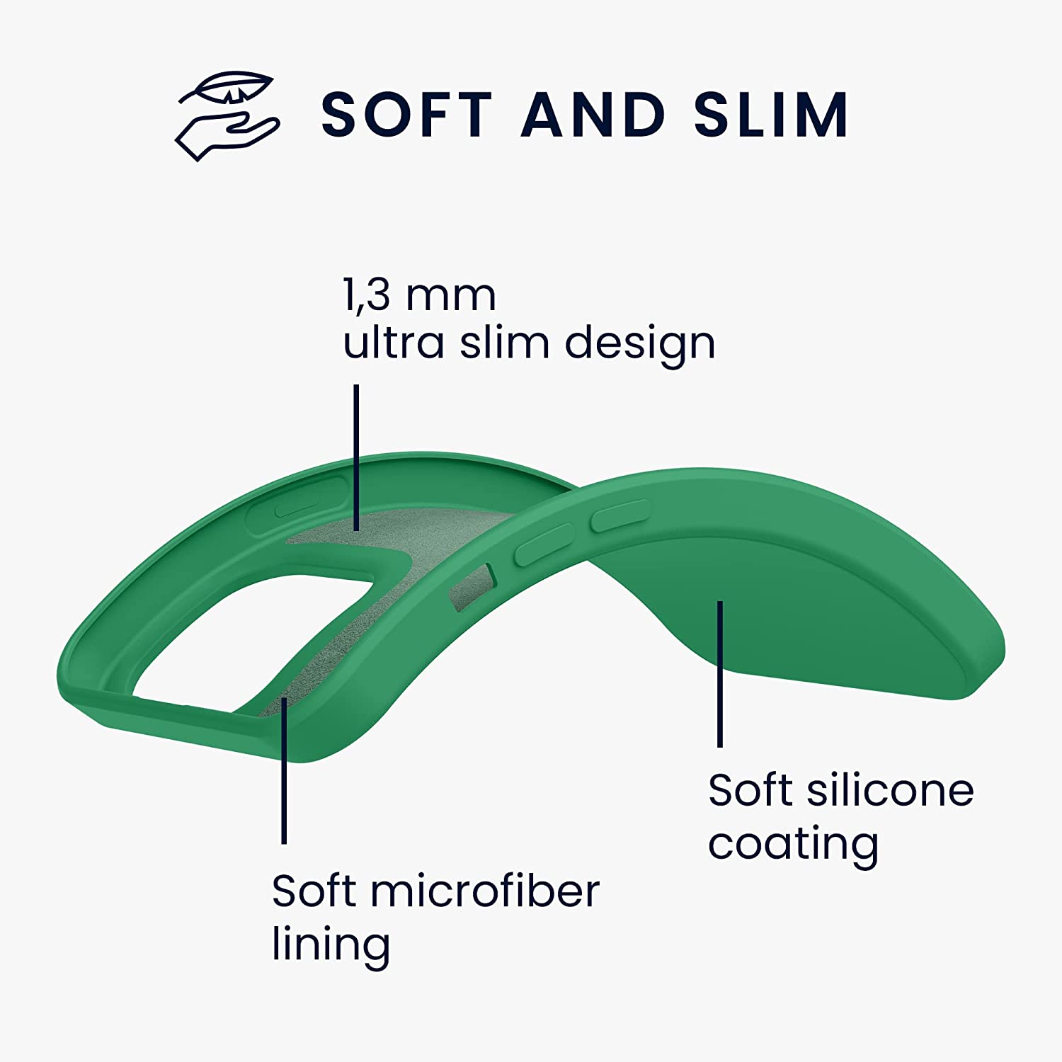 KW iPhone 13 Pro Θήκη Σιλικόνης Rubberized TPU - Pixie Green - 55962.227