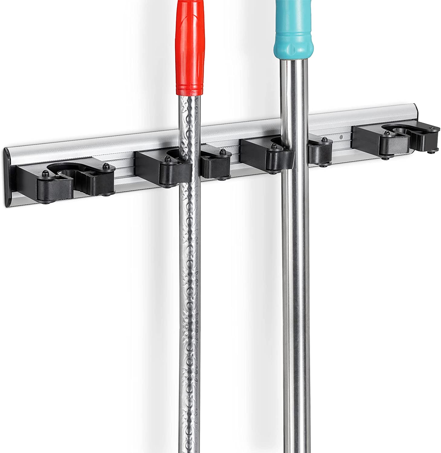 Navaris Βάση Τοίχου από Αλουμίνιο για Σκουπόξυλα και Εργαλεία Κήπου - Silver - 53905.01