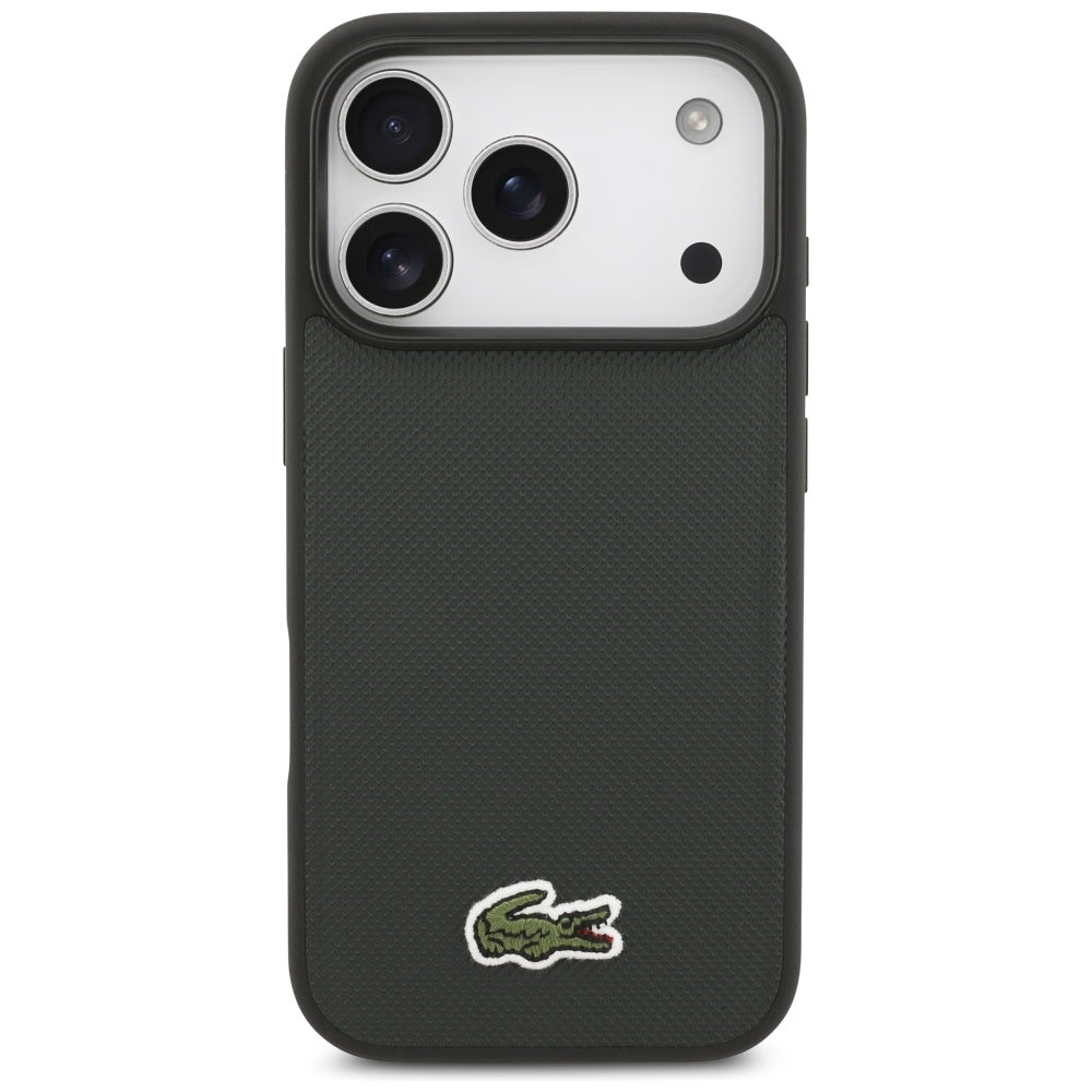 Lacoste iPhone 17 Pro - Iconic Petit Pique Woven Logo MagSafe - Σκληρή Θήκη με Πλαίσιο Σιλικόνης - Sinople