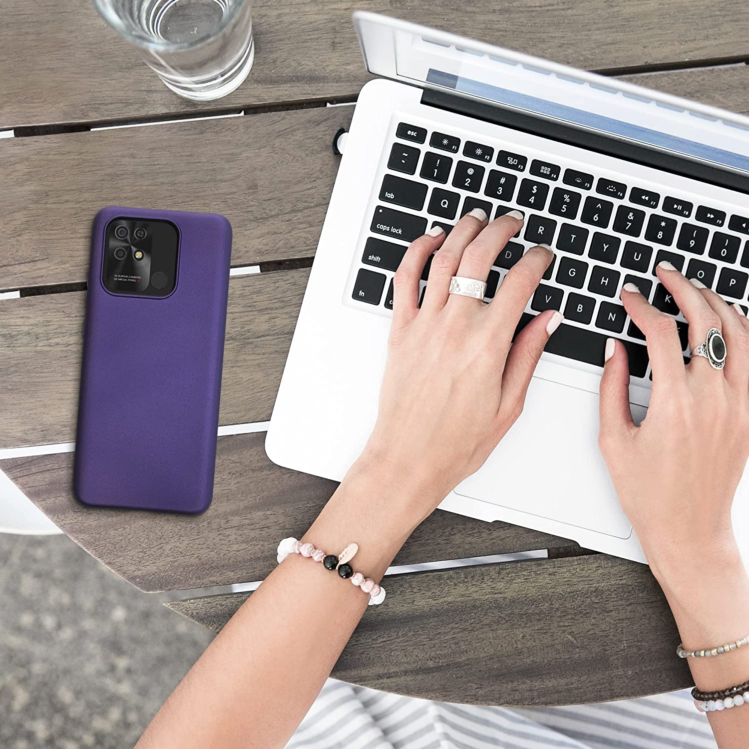 KW Xiaomi Redmi 10C Θήκη Σιλικόνης TPU - Metallic Blue Purple - 59232.241