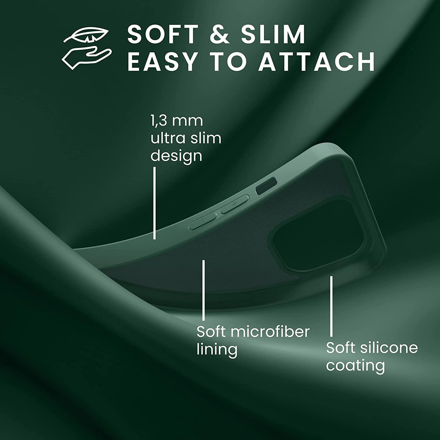 KW iPhone 14 Pro Θήκη Σιλικόνης Rubberized TPU - Forest Green - 59081.166