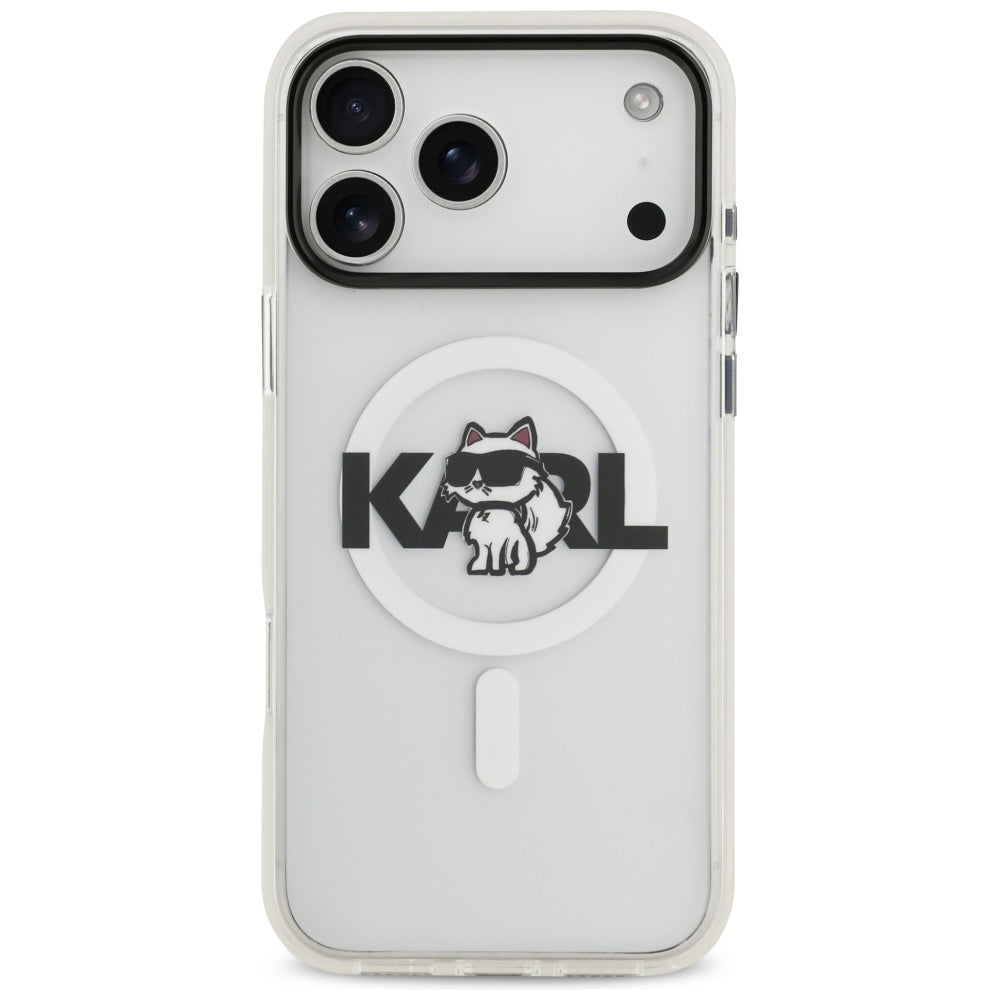 Karl Lagerfeld iPhone 17 Pro Max - IML Choupette Sketch Logo MagSafe - Σκληρή Θήκη με Πλαίσιο Σιλικόνης - Clear - KLHMP17XHGCHGKBT