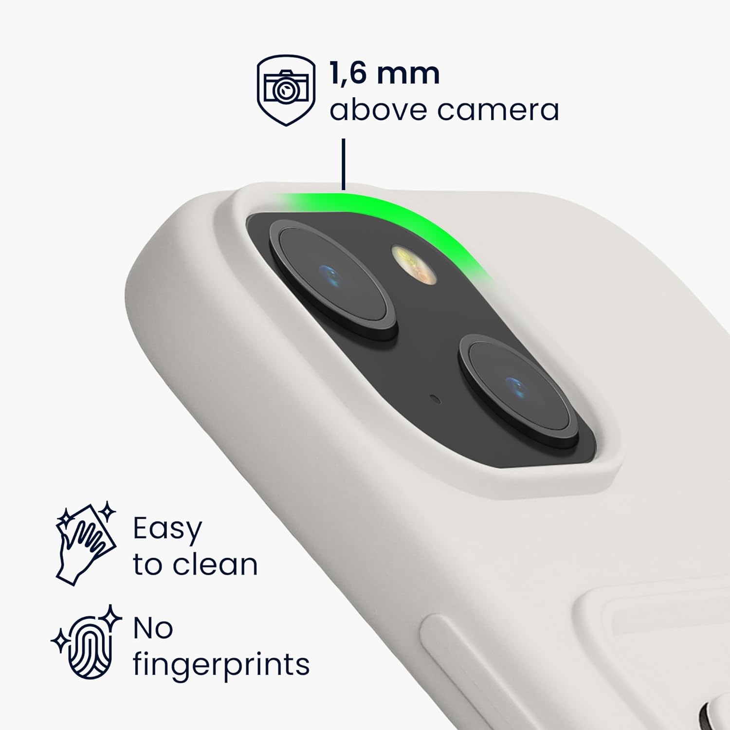 KW iPhone 15 Θήκη Σιλικόνης TPU με Υποδοχή για Κάρτα - White