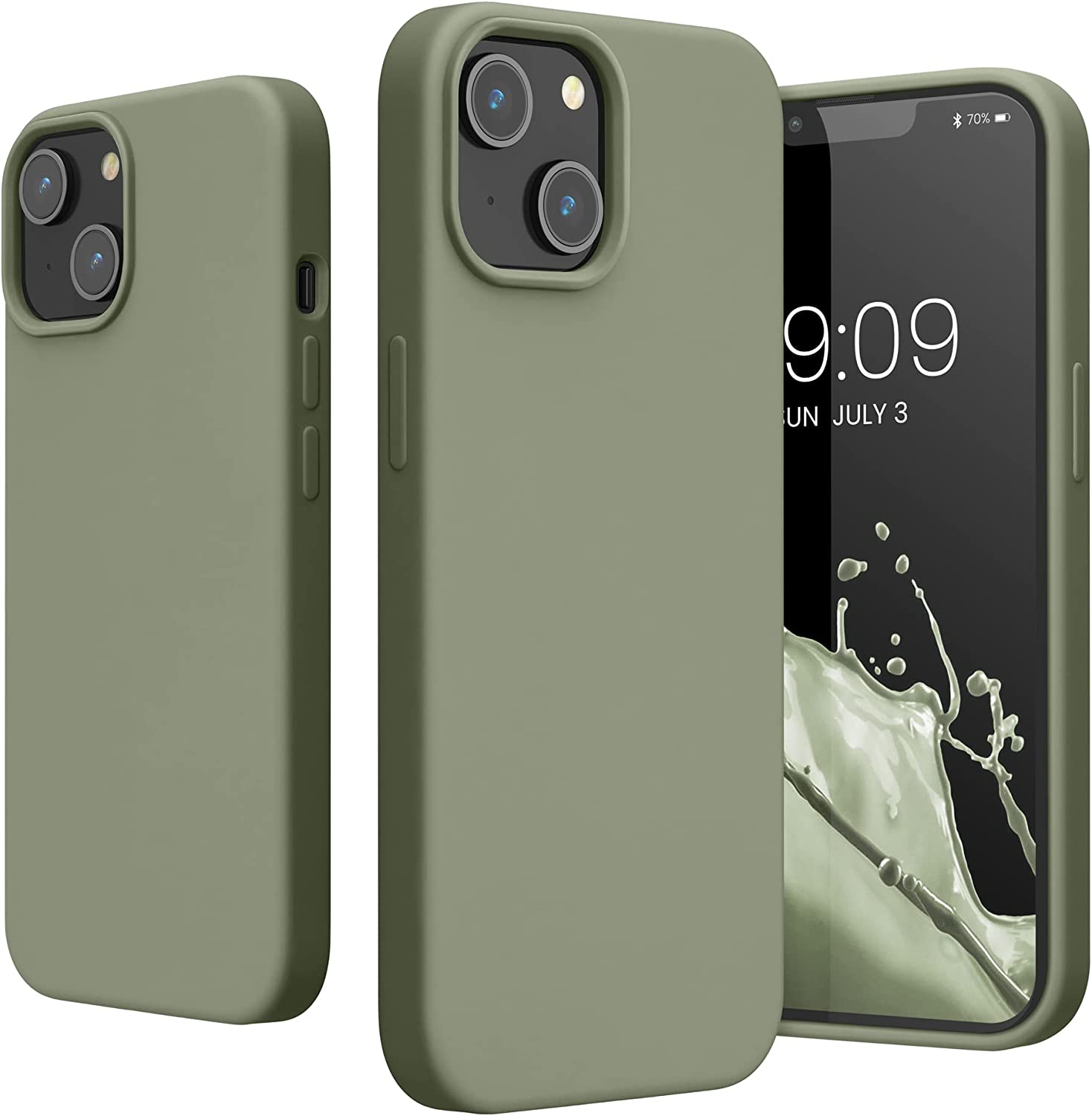 KW iPhone 14 Θήκη Σιλικόνης TPU - Gray Green - 59071.172