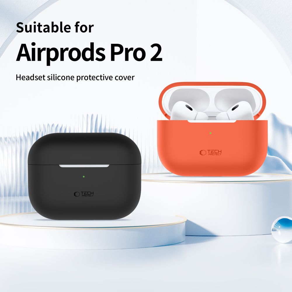 Tech-Protect AirPods Pro 1 / 2 Θήκη Σιλικόνης - Silicone - Neon Orange