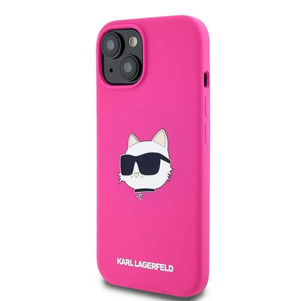 Karl Lagerfeld iPhone 14 Plus / 15 Plus - Silicone Choupette Head Print - MagSafe Θήκη Σιλικόνης - Fuschia - KLHMP15MSCHPPLF - likebrands.gr
