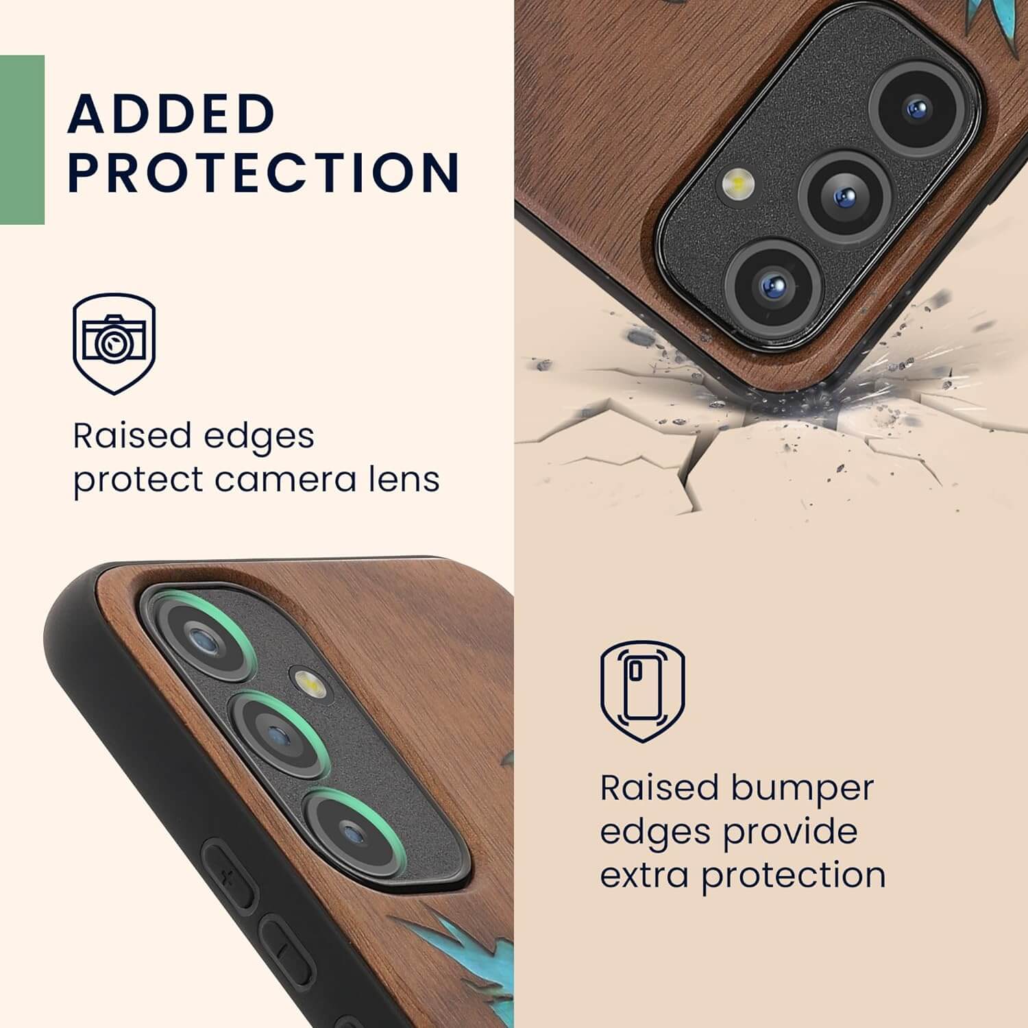 KW Samsung Galaxy A54 5G Θήκη από Φυσικό Ξύλο - Design Mother of Pearl Fairy - Dark Brown - 60799.07