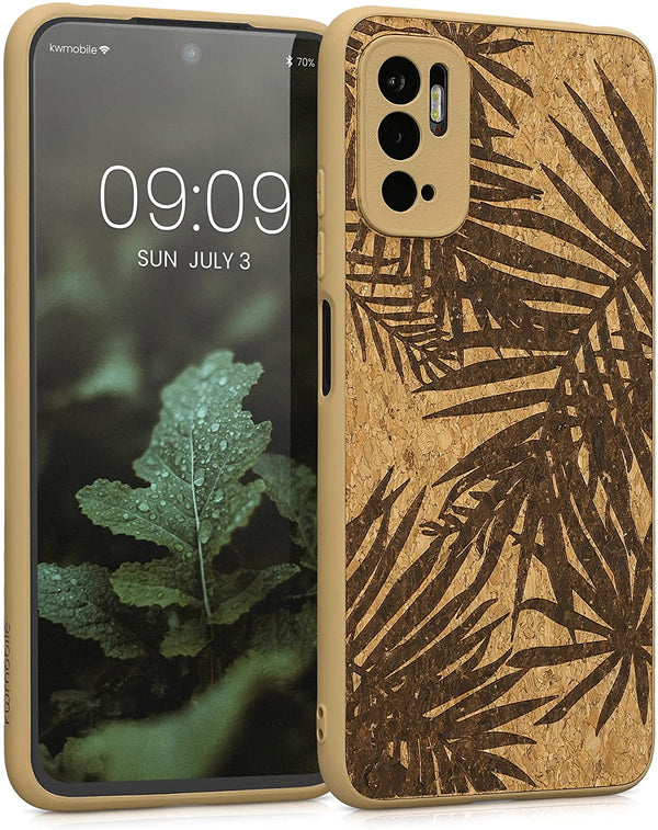 KW Xiaomi Redmi Note 10 5G / Poco M3 Pro 5G Σκληρή Θήκη από Φελλό με Πλαίσιο Σιλικόνης - Design Jungle - Dark Brown / Light Brown - 57928.01 - likebrands.gr