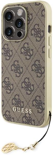 Guess iPhone 15 Pro Max - 4G Charms Collection Θήκη με Επένδυση Συνθετικού Δέρματος - Brown - GUHCP15XGF4GBR