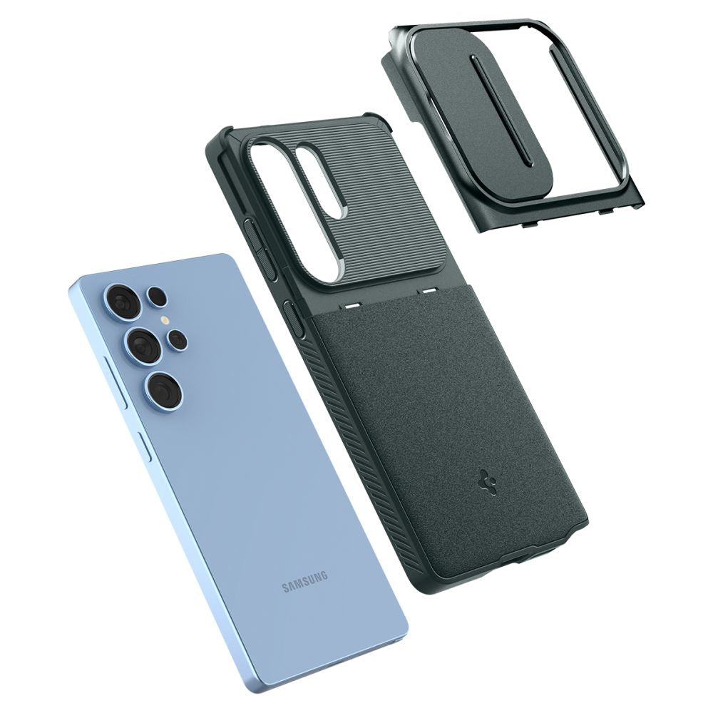 Spigen Samsung Galaxy S25 Ultra Optik Armor Θήκη Σιλικόνης με Κάλυμμα για την Κάμερα - Abyss Green