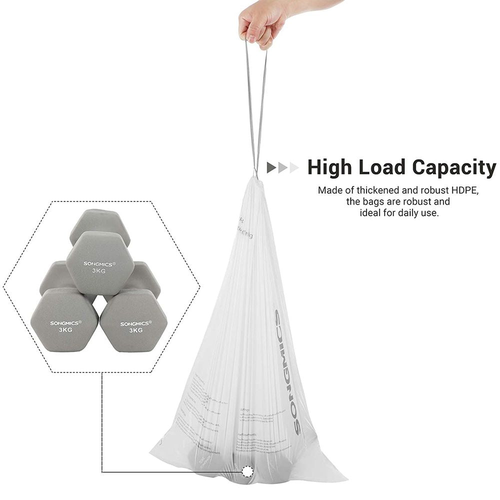 Songmics Σακούλες Απορριμάτων - 2 Πακέτα x 45 Τεμάχια - 30L - White - KRB30A02