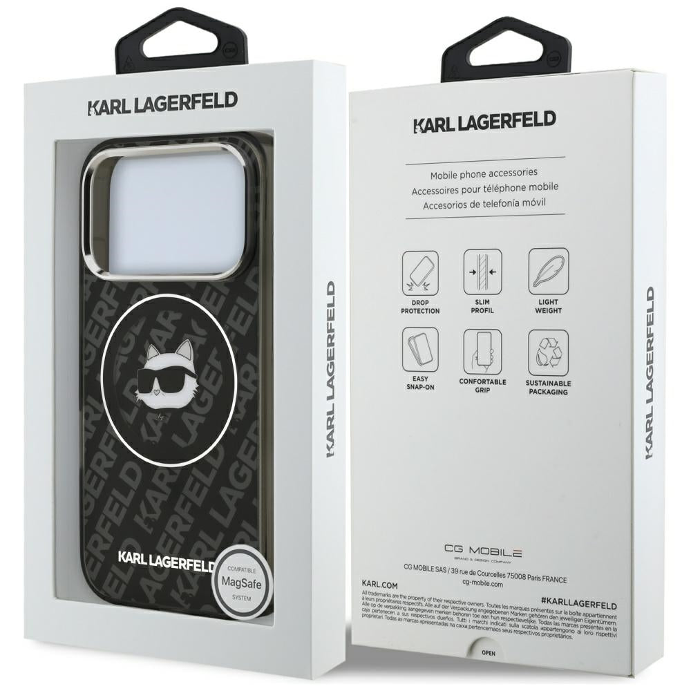 Karl Lagerfeld iPhone 17 Pro - IML Choupette Head Logo MagSafe - Σκληρή Θήκη με Πλαίσιο Σιλικόνης - Black - KLHMP17LHMKBCHOK