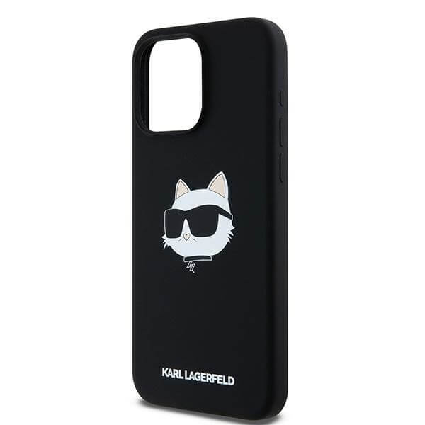 Karl Lagerfeld iPhone 15 Pro - Silicone Choupette Head - MagSafe Θήκη Σιλικόνης - Black - KLHMP15LSCHPPLK