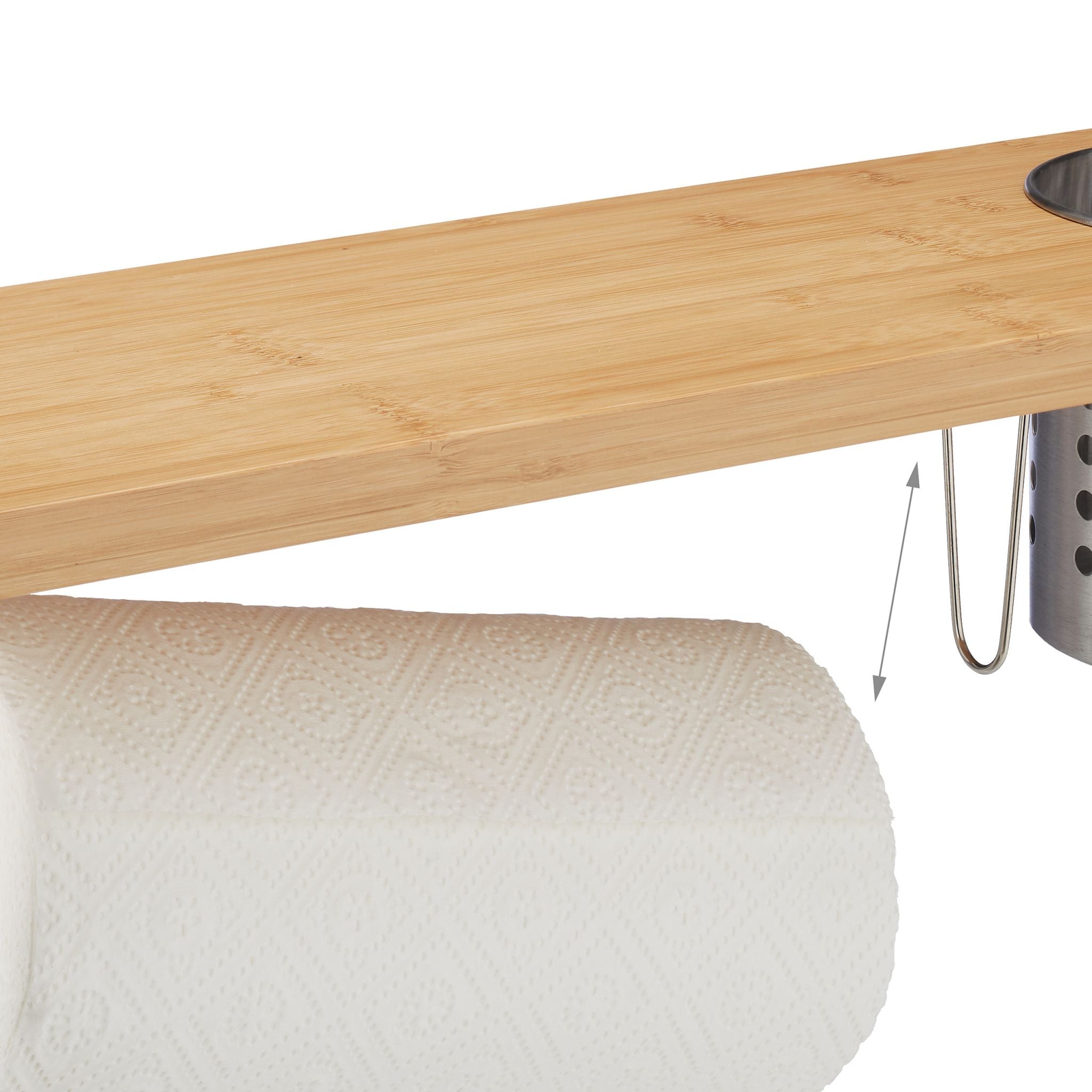 Relaxdays Ράφι Οργάνωσης Κουζίνας για τον Πάγκο - Natural / Silver - 4052025274887