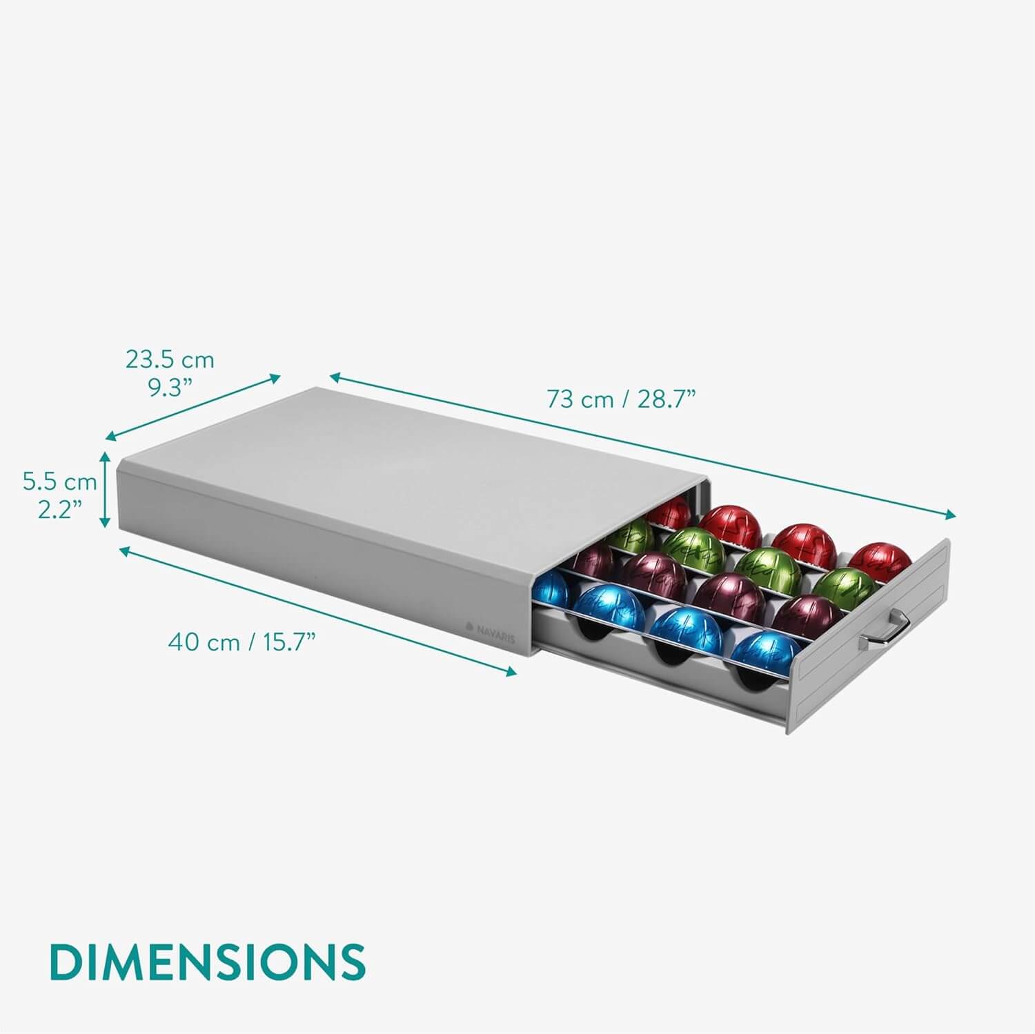 Navaris Συρτάρι για Κάψουλες Nespresso Vertuo / Βάση για Καφετιέρα - Grey
