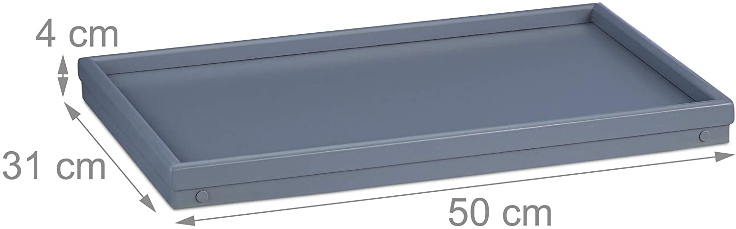 Relaxdays Τραπεζάκι Σερβιρίσματος Φαγητού από Μπαμπού - Grey - 4052025261306